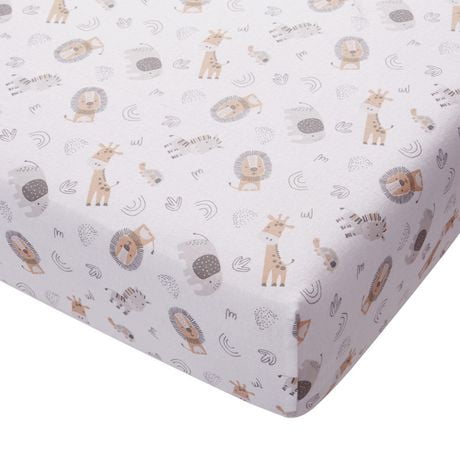 George Baby Organic Flannel Crib Sheet, 28" x 52", organic flannel