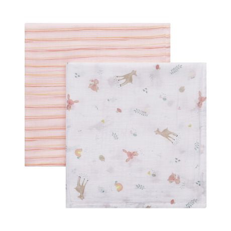 Couvertures enveloppantes en mousseline George Baby Paquet de 2, coton biologique