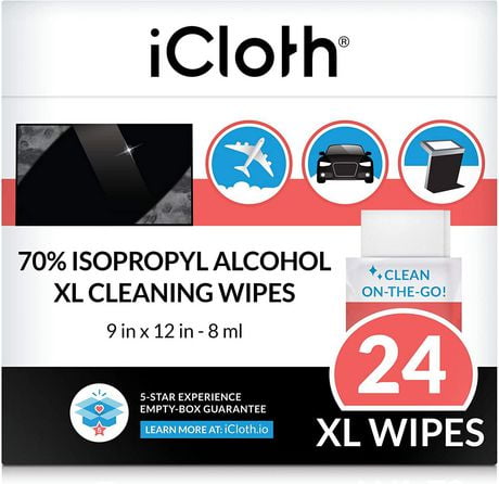 UPC 059982070242 product image for Icloth 70% Isopropyl Alcohol Cleaning Wipes For Extra-Large Devices And Surfaces | upcitemdb.com