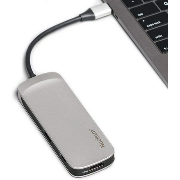 Kingston Nucleum Hub USB C 7 en 1 avec adaptateur Type-C pour connecter USB 3.0, HDMI 4K, carte SD et microSD, chargement USB Type-C pour MacBook, Chromebook et autres appareils USB de type C