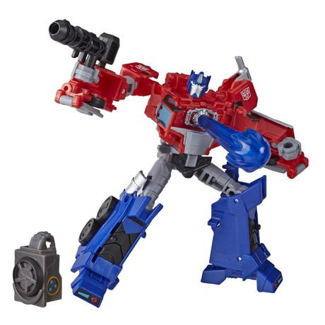 Transformers Toys Cyberverse Deluxe Class Optimus Prime Action Figure, Matrix Mega Shot Attack Move and Build-A-Figure Piece- 5-inch