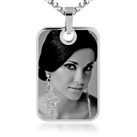 PhotosEngraved - Fully Customized! Engrave Your Precious Photo on A Stainless Steel Rectangle Pendant - Mrp
