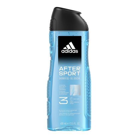 adidas Gel douche After Sport 3-en-1 pour le corps, les cheveux et le visage, 100% végétalien Gel douche 3 en 1 : corps, cheveux, visage