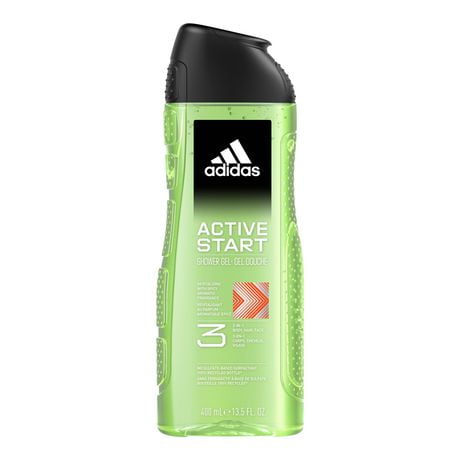 adidas Gel douche Active Start 3-en-1 pour le corps, les cheveux et le visage, 100% végétalien Gel douche 3 en 1 : corps, cheveux, visage