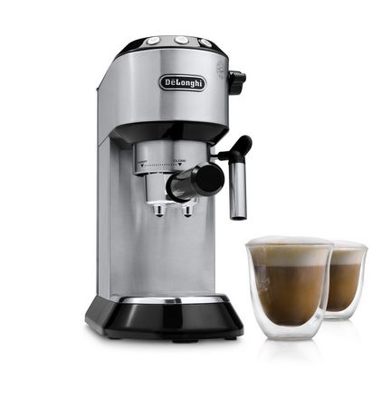 Dedica Manual Espresso Machine By De Longhi With Cappuccino Glasses Walmart Canada