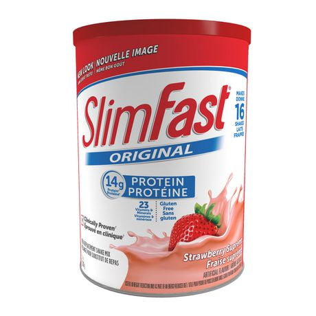 Mélange pour substitut de repas au fraise suprême Coupe la faim de SlimFast 530g