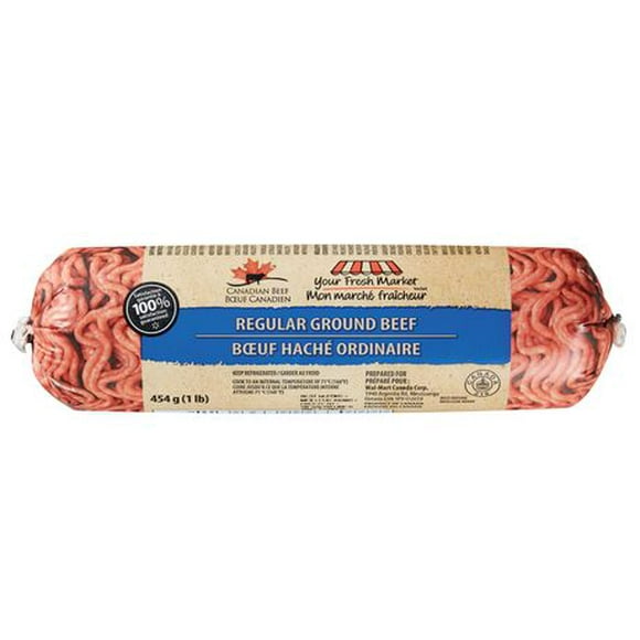 Ground Beef Regular Tube, Your Fresh Market, 454 g (1 lb)