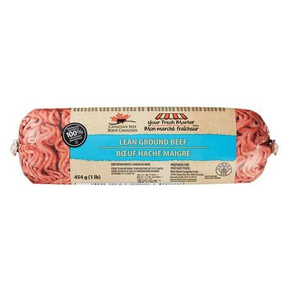 Ground Beef Lean Tube, Your Fresh Market, 454 g (1 lb)