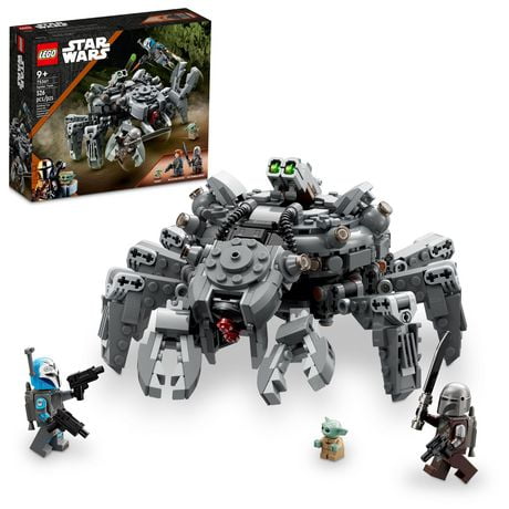 LEGO Star Wars Spider Tank 75361, Building Toy Mech from The Mandalorian Season 3, Includes The Mandalorian with Darksaber, Bo-Katan, and Grogu 'Baby Yoda' Minifigures, Gift Idea for Kids Ages 9+, Includes 526 Pieces, Ages 9+