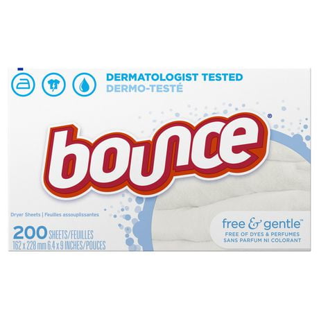 Bounce Free & Gentle Fabric Softener Softener Dryer Sheets, 200 Sheets