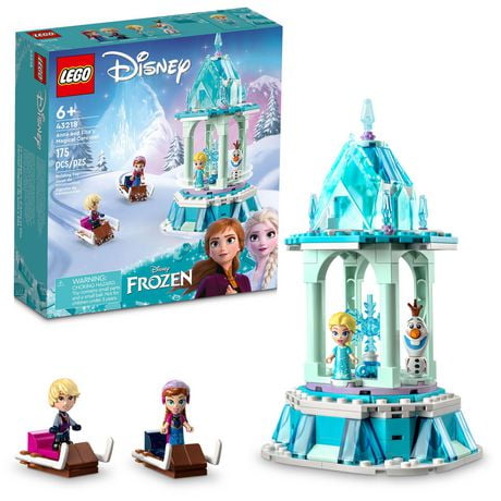LEGO Disney Frozen Anna and Elsa’s Magical Carousel 43218 Ice Palace Building Toy Set with Elsa, Anna and Olaf, Great Birthday Gift for 6 year olds, Includes 175 Pieces, Ages 6+