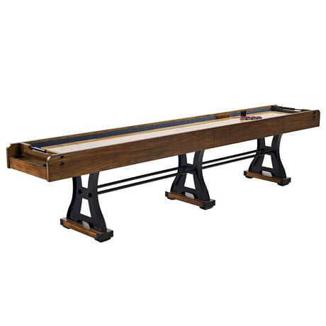 Barrington Billiards 144 inch x 32 inch Coventry Shuffleboard Table with Scratch-Resistant Playfield and 8 Puck Set