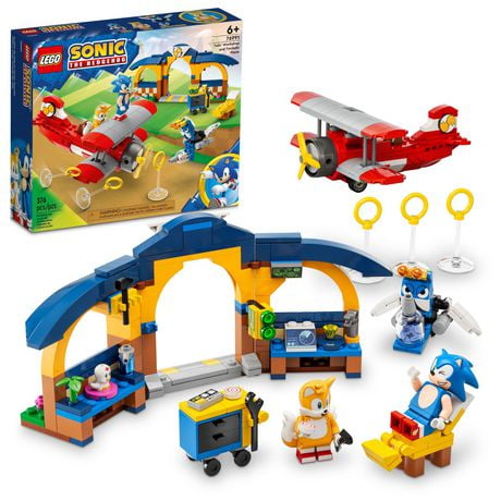 LEGO Sonic the Hedgehog Tails’ Workshop and Tornado Plane 76991 Building Toy Set, Airplane Toy with 4 Sonic Figures and Accessories for Creative Role Play, Gift for 6 Year Olds who Love Gaming, Includes 376 Pieces, Ages 6+