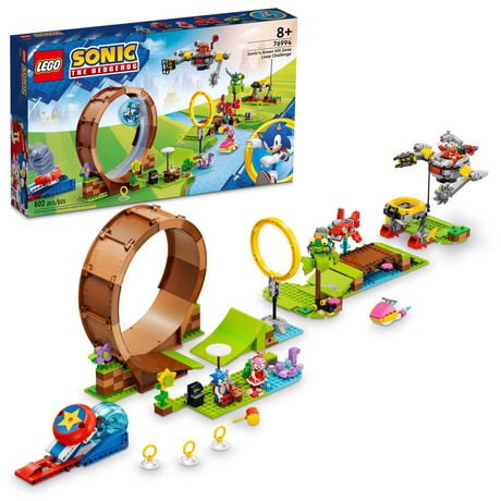 LEGO Sonic the Hedgehog Sonic’s Green Hill Zone Loop Challenge 76994 Building Toy Set, Sonic Adventure Toy with 9 Sonic and Friends Characters, Fun Gift for 8 Year Old Gamers and Young Fans