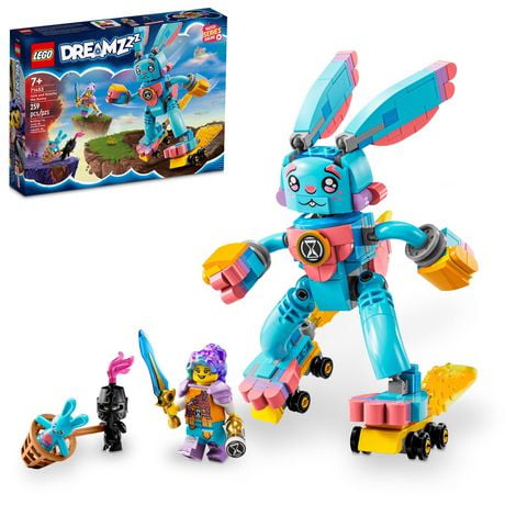 LEGO DREAMZzz Izzie and Bunchu the Bunny Building Toy Set, 2 Ways to Build Bunchu the Bunny, Includes Grimspawn and Izzie Minifigures, Gift for Kids Ages 7 and Up, 71453, Includes 259 Pieces, Ages 7+