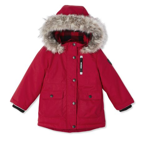 Canadiana Toddler Girls Parka, Red Winter Coat Toddler Girl