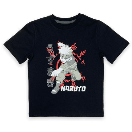 Naruto T-shirt de base pour garçon. Ce t-shirt à col rond pour garçons a des manches courtes et un imprimé tendance et
