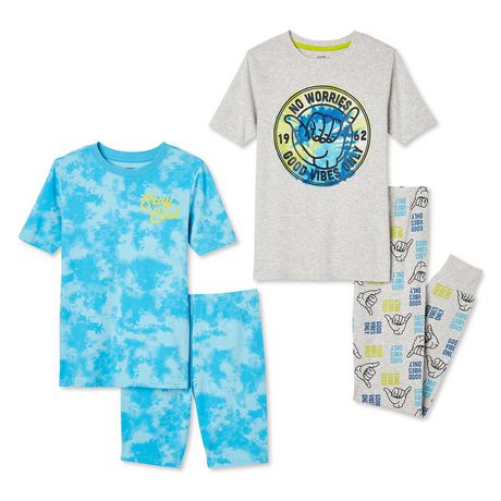 George Boys' Rib Knit Pajamas 4-Piece Set | Walmart Canada