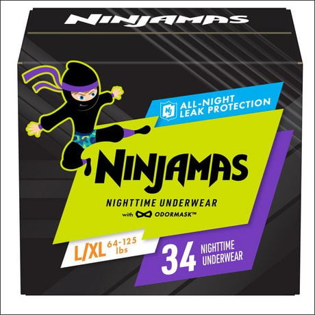 Sous-vêtements de nuit pour l’énurésie Ninjamas, garçons tailles S/M - L/XL, 34-44