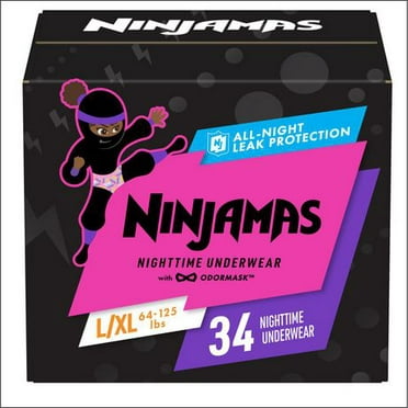 Sous-vêtements de nuit pour l’énurésie Ninjamas filles tailles S/M - L/XL, 34-44 sous-vêtements