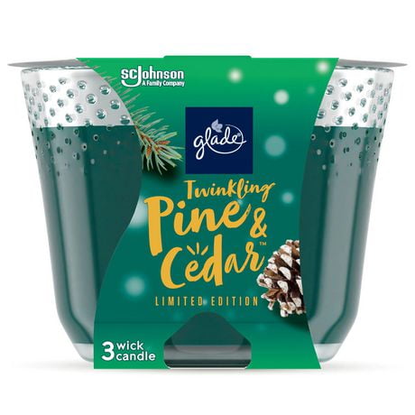 Glade® Scented Candle Air Freshener, Twinkling Pine & Cedar™, 3-Wick Candle