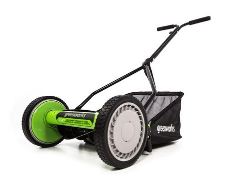 12 Inch Manual Lawn Mower with 23L Collection Bag, 5-Blade Reel Push Lawn  Sweeper Grass Catcher with Height Adjustment, Outdoor Tools Manual Mower