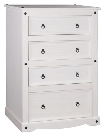 Solid Wood Dresser 4 Drawers With An, Solid Wood Tall White Dresser