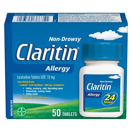 Claritin Allergy Medicine - 24 Hour Non-Drowsy Allergy Medication, Loratadine Antihistamine Pills For Allergy Relief, 50 Tablets