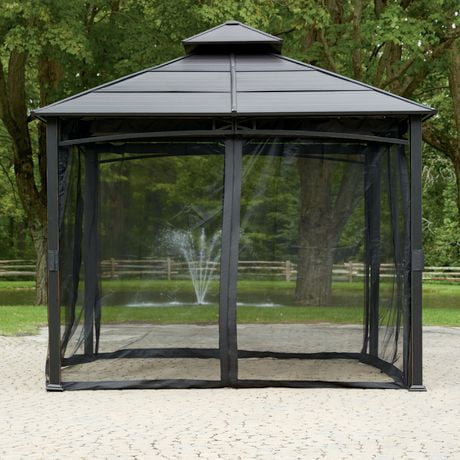 Gazebo canopy with mosquito netting