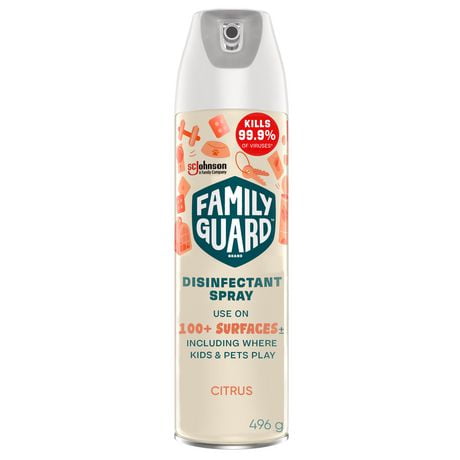 Family Guard désinfectant en vaporisateur, Tue 99,9 % des germes, Parfum d'agrumes 496 g