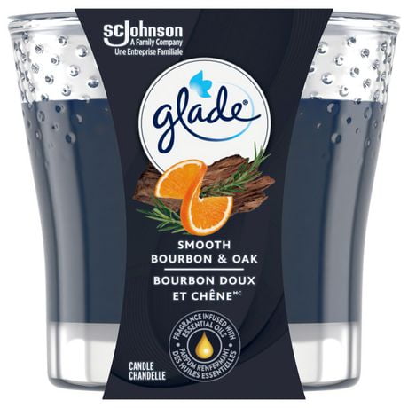Glade® Scented Candle Air Freshener, Smooth Bourbon & Oak™, 1-Wick Candle