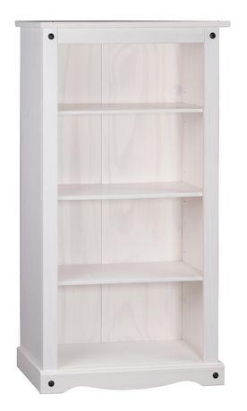 Gateway Creations Solid Wood Bookcase, Low White Solid Wood Bookcase