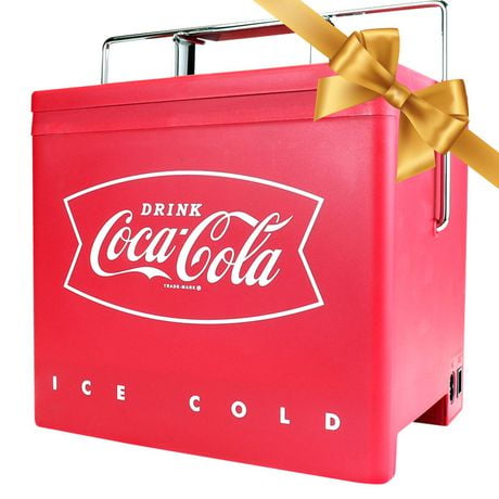 Coca-Cola 6 Can Retro AC/DC Electric Cooler, 4L (4.2 Quarts), Top Loading