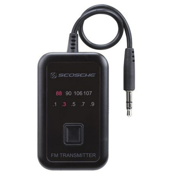 Scosche FMT4-RP1SD TuneTone FM Stereo Transmitter with Built-In 3.5mm Aux Cable, Wireless FM Transmitter