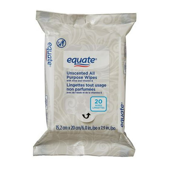 Equate Unscented All Purpose Wipes, 20 Wipes