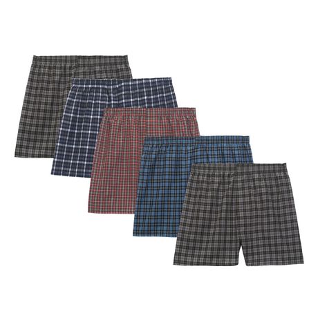 Fruit of the Loom Men's Tartan Plaids Boxer Shorts, 5-Pack | Walmart Canada