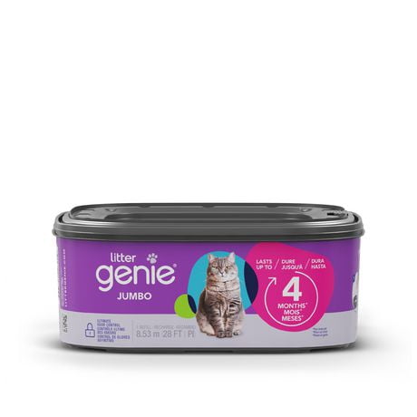 Litter Genie Jumbo - 1pk, Up to 4 months of supply for one cat - litter bags