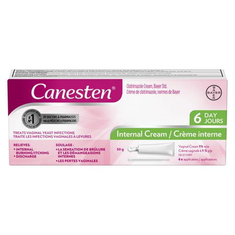 Canesten 6 Day Internal Cream for Yeast Infection, 6 Vaginal Treatments