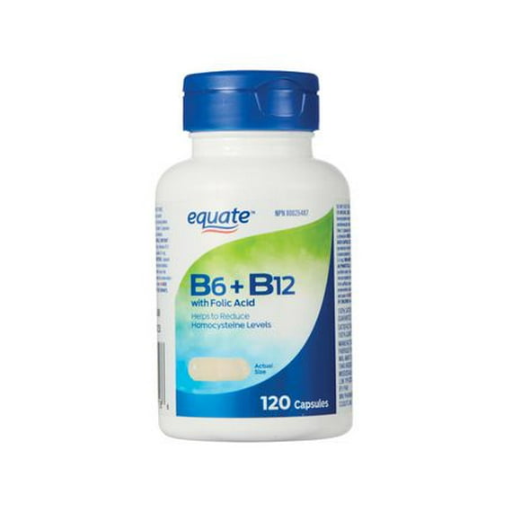 Equate B6 + B12 with Folic Acid, 120 Capsules