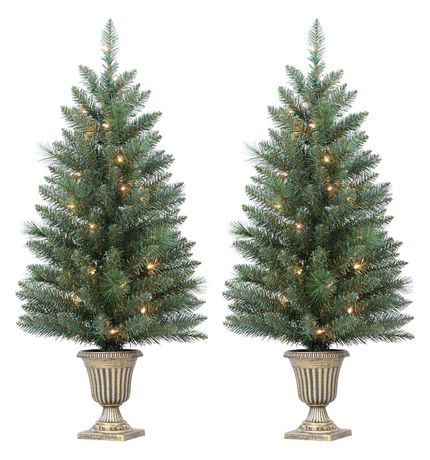 Holiday time 2 Pack PRE-LIT Porch Trees | Walmart Canada