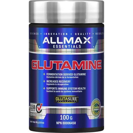 ALLMAX Glutamine en poudre format 100 g Source pure pour la récupération musculaire