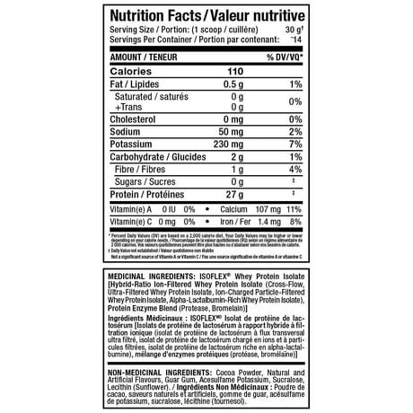 Allmax Isoflex Pure Whey Protein Isolate Chocolate Powder Walmart Canada