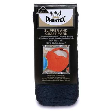 "Phentex® Fil pour Pantoufles et Artisanat, Oléfine #4 Moyen, 3oz/85g, 164 Yards" Fil durable axé sur l'artisanat