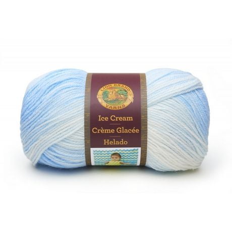 Lion Brand Yarn Ice Cream Blueberry 923-203 Baby Yarn, soft and easy care that works up to delight