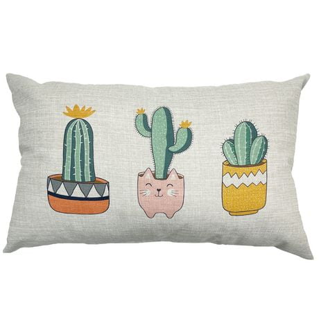 MAINSTAYS Cactus Print Decorative Pillow