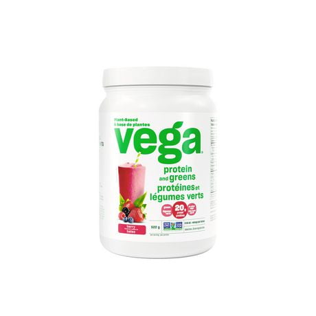Poudre de baies sans gluten Protéines et légumes verts de Vega 18 Portions, 522g