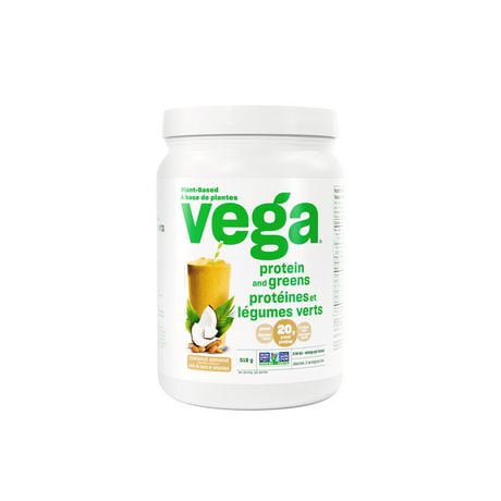 Vega Protein & Greens, Noix de Coco et Amandes Protéines 18 Portions, 518g