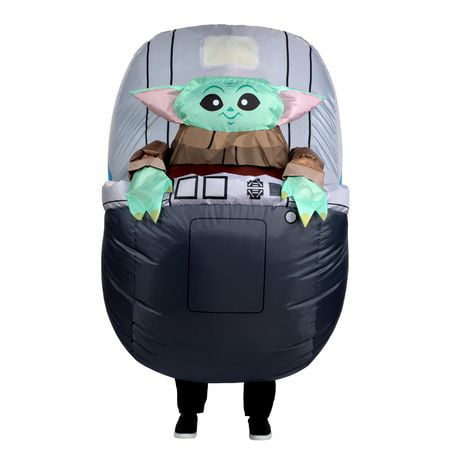 STAR WARS Adult Inflatable Grogu Costume - Inflatable Jumpsuit with Built-In Fan, Gloves, and Battery Box