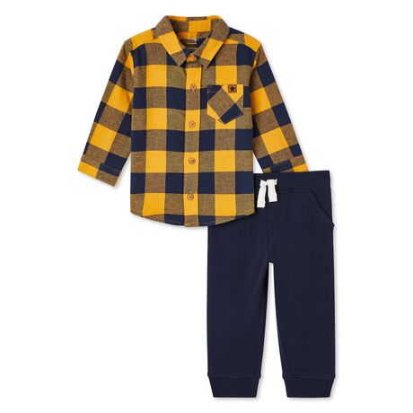George Baby Boys' Flannel Shirt and Jogger 2-Piece Set | Walmart Canada