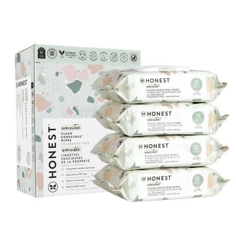 Baby Wipes - 288ct, Honest baby wipes provide the convenience of a disposable cloth baby wipe in a plant-based and hypoallergenic alternative.